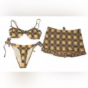 Triangl Swimwear Yellow and Black Patterned Bikini